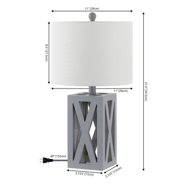 Stewart 21.5" Wood LED Table Lamp